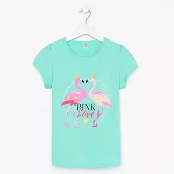 Футболка для девочки, цвет ментоловый, рост 134