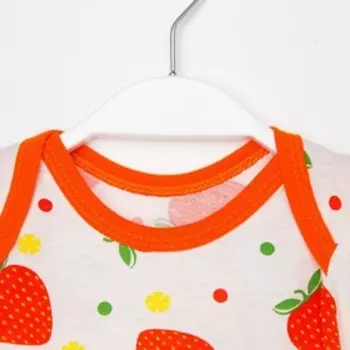 Футболка для девочки, цвет молочный/клубника, рост 86