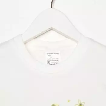 Футболка для девочки, цвет молочный, Pretty flowers, рост 104-110 см