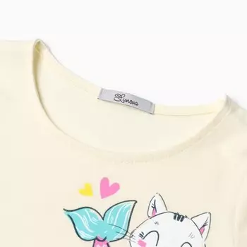 Футболка для девочки, цвет молочный, рост 116 см