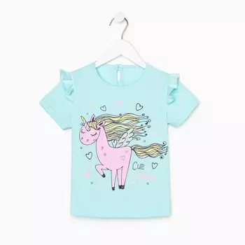 Футболка для девочки, цвет мятный, рост 104 см