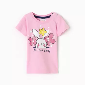 Футболка для девочки, цвет нежно-розовый, рост 92 см