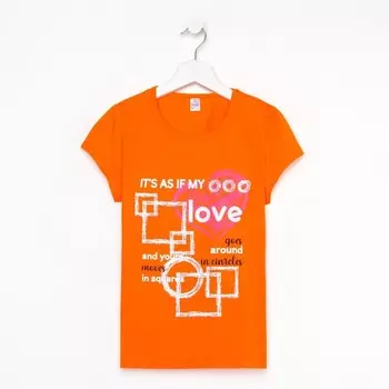 Футболка для девочки, цвет оранжевый, рост 128