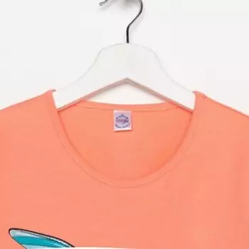 Футболка для девочки, цвет персиковый, рост 128