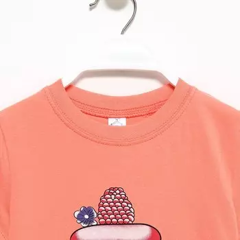 Футболка для девочки, цвет персиковый, рост 128