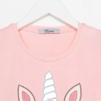 Футболка для девочки, цвет персиковый, рост 134