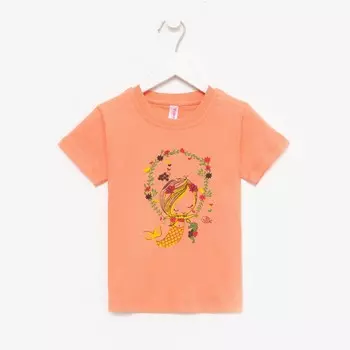 Футболка для девочки, цвет персиковый, рост 92 см