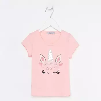 Футболка для девочки, цвет персиковый, рост 98