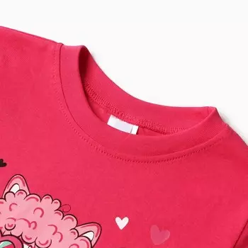 Футболка для девочки, цвет пурпурный, рост 128 см