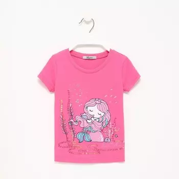 Футболка для девочки, цвет ярко-розовый, рост 116