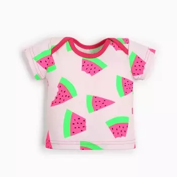 Футболка для девочки, цвет розовый/арбузы, рост 86см