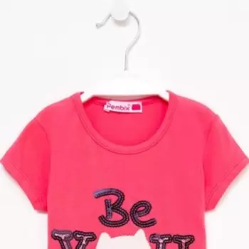 Футболка для девочки, цвет розовый , рост 104