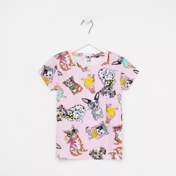 Футболка для девочки, цвет розовый, рост 104