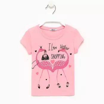 Футболка для девочки, цвет розовый, рост 104см