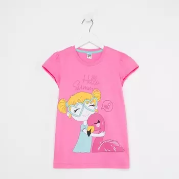 Футболка для девочки, цвет розовый, рост 110