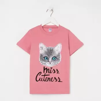 Футболка для девочки, цвет розовый, рост 110 см