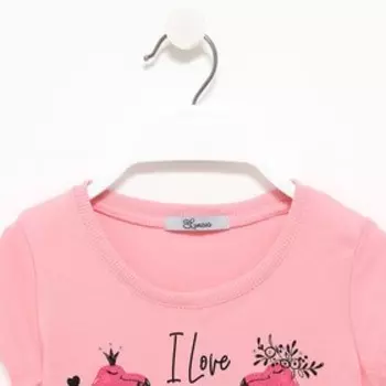 Футболка для девочки, цвет розовый, рост 110см