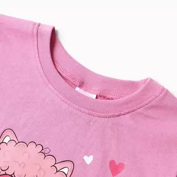 Футболка для девочки, цвет розовый, рост 116 см