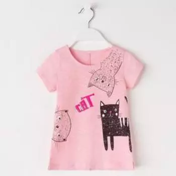 Футболка для девочки, цвет розовый, рост 116 см