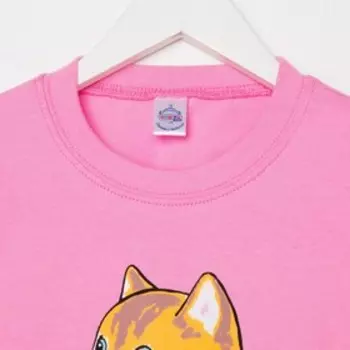 Футболка для девочки, цвет розовый, рост 128 см