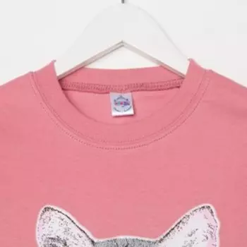 Футболка для девочки, цвет розовый, рост 128 см