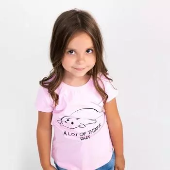 Футболка для девочки, цвет розовый, рост 140 см