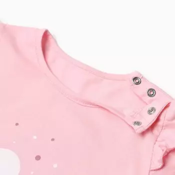 Футболка для девочки, цвет розовый, рост 68 см