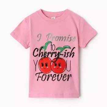 Футболка для девочки, цвет розовый, рост 98 см