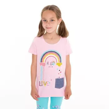 Футболка для девочки, цвет розовый, рост 98 см