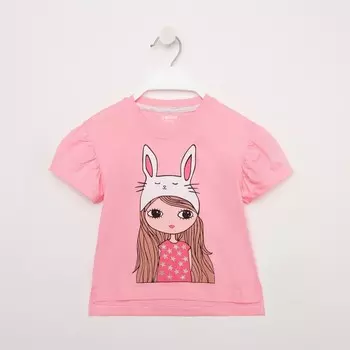 Футболка для девочки, цвет розовый, рост 98 см