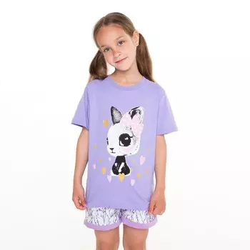 Футболка для девочки, цвет сиреневый, рост 116 см