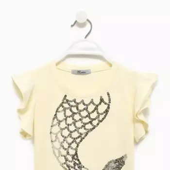 Футболка для девочки, цвет светло-бежевый, рост 116 см