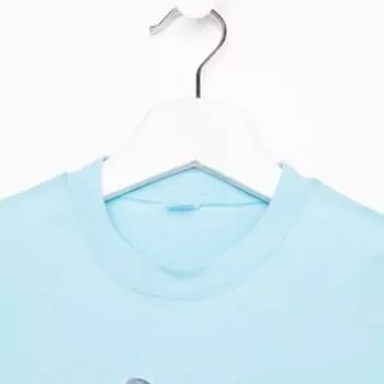 Футболка для девочки, цвет светло-голубой, рост 128