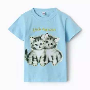 Футболка для девочки, цвет светло-голубой, рост 98 см