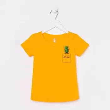 Футболка для девочки, цвет жёлтый, рост 110