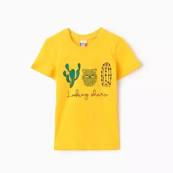 Футболка для девочки, цвет жёлтый, рост 122 см