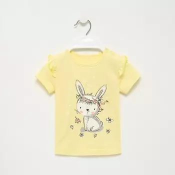 Футболка для девочки, цвет жёлтый, рост 80