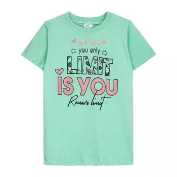 Футболка для девочки, рост 104 см, цвет мятный