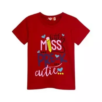 Футболка для девочки, рост 104 см, цвет красный