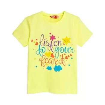 Футболка для девочки, рост 104 см, цвет лаймовый