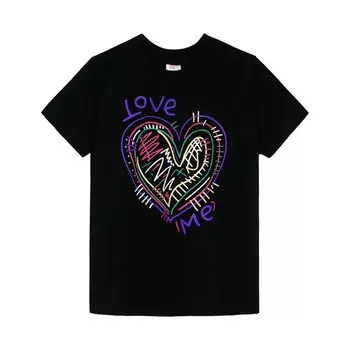 Футболка для девочки, рост 110 см, цвет чёрный