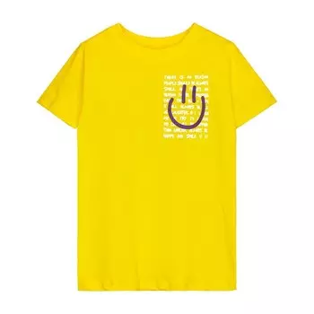 Футболка для девочки, рост 110 см, цвет жёлтый