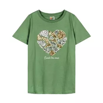 Футболка для девочки, рост 116 см, цвет зелёный