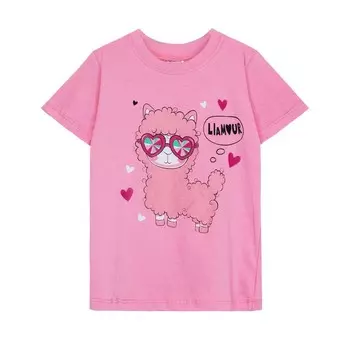 Футболка для девочки, рост 122 см, цвет розовый