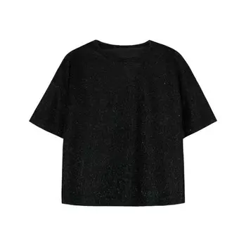 Футболка для девочки, рост 122 см, цвет чёрный