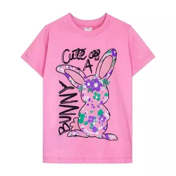 Футболка для девочки, рост 128 см, цвет розовый