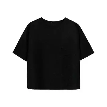 Футболка для девочки, рост 128 см, цвет чёрный