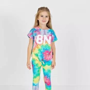 Футболка для девочки, рост 128 см, цвет разноцветный