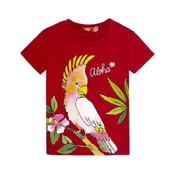 Футболка для девочки, рост 134 см, цвет красный