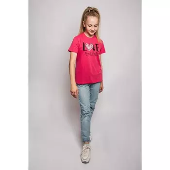 Футболка для девочки, рост 158 см, цвет пурпурный